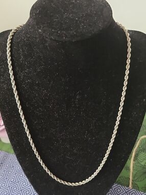 Sterling Silver Rope Chain Necklace - Silver